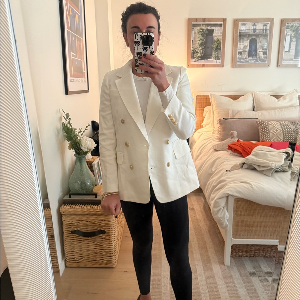 NWT White J. Crew Bristol blazer in stretch linen blend, Size 4 , White
